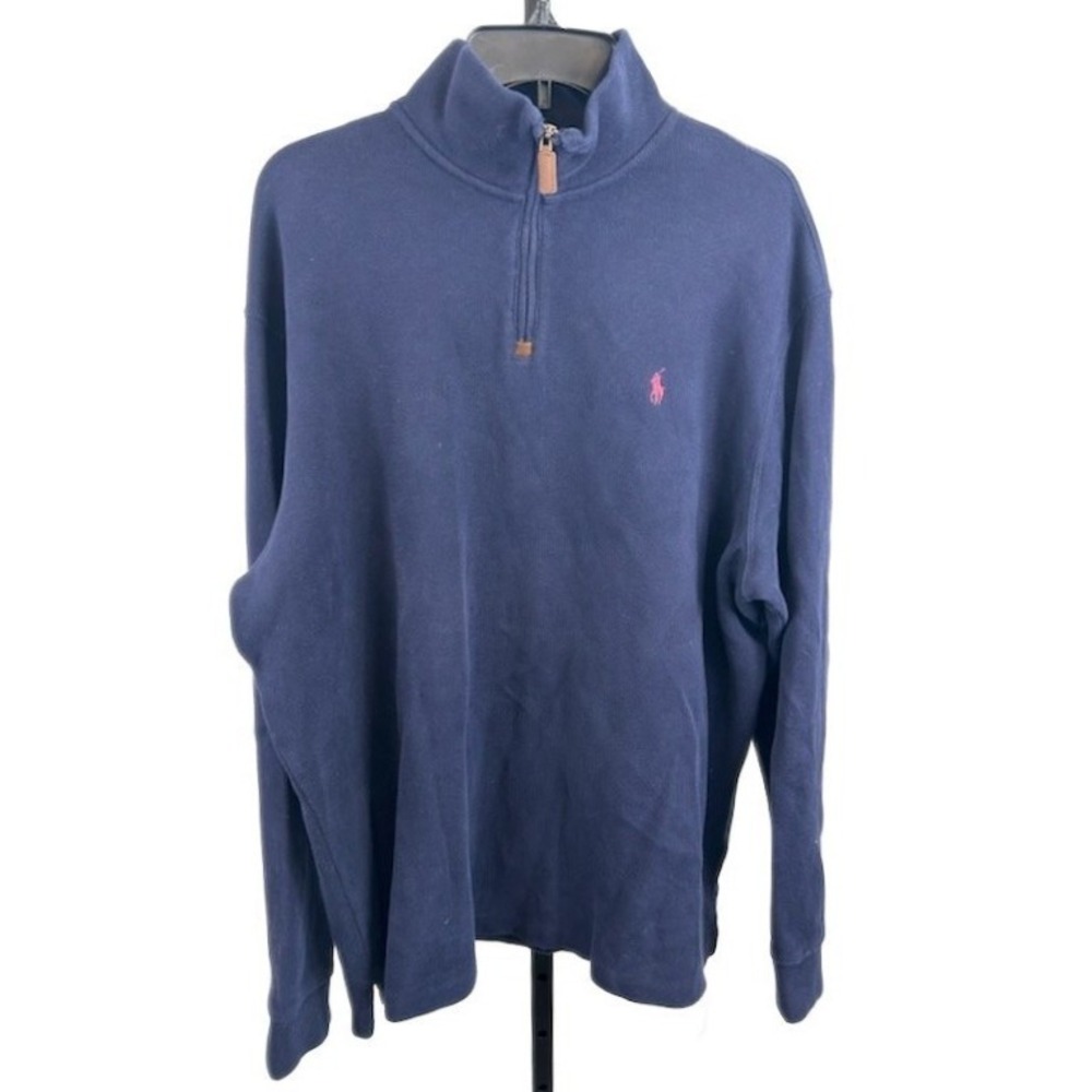 Polo Ralph Lauren Quarter Zip Pullover Sweater Lesther Pull Men's Navy Size‎ XL